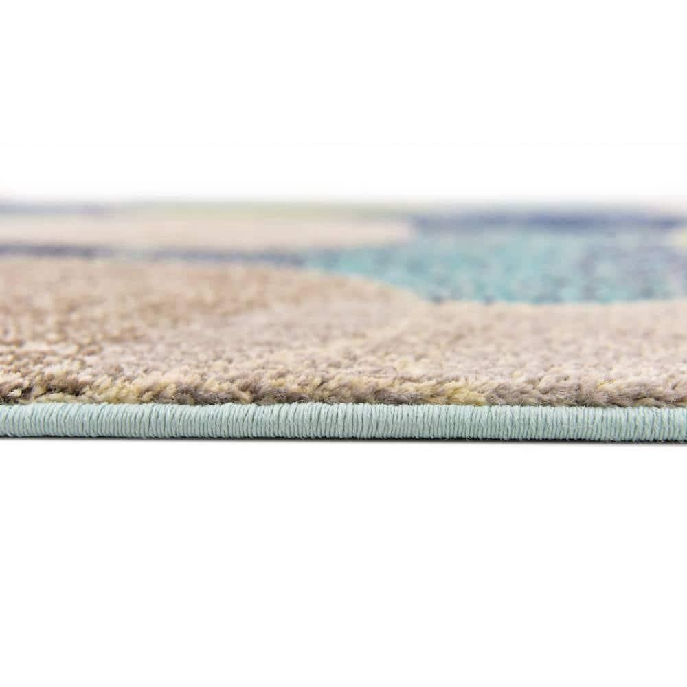 Unique Loom 4' 1 x 6' 1 Navy Blue Chromatic Seaside Area Rug