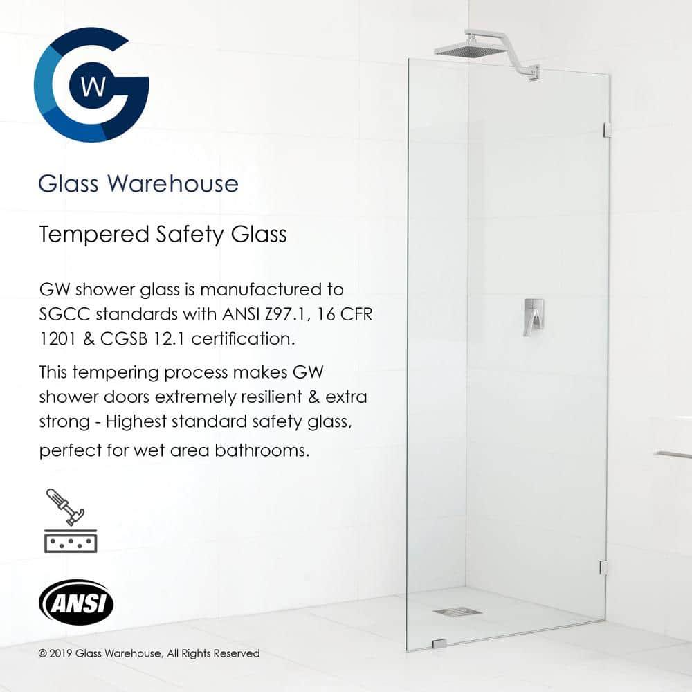 Illume 51 in. x 35 in. x 78 in. 90-degree Fully Frameless Wall Hinged Glass Shower Enclosure