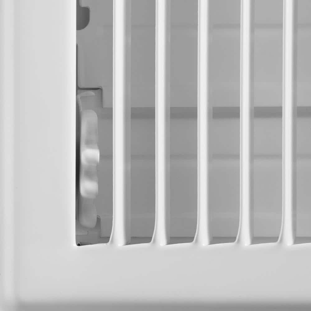6 in. X 10 in. 2-Way Steel Floor Register in White