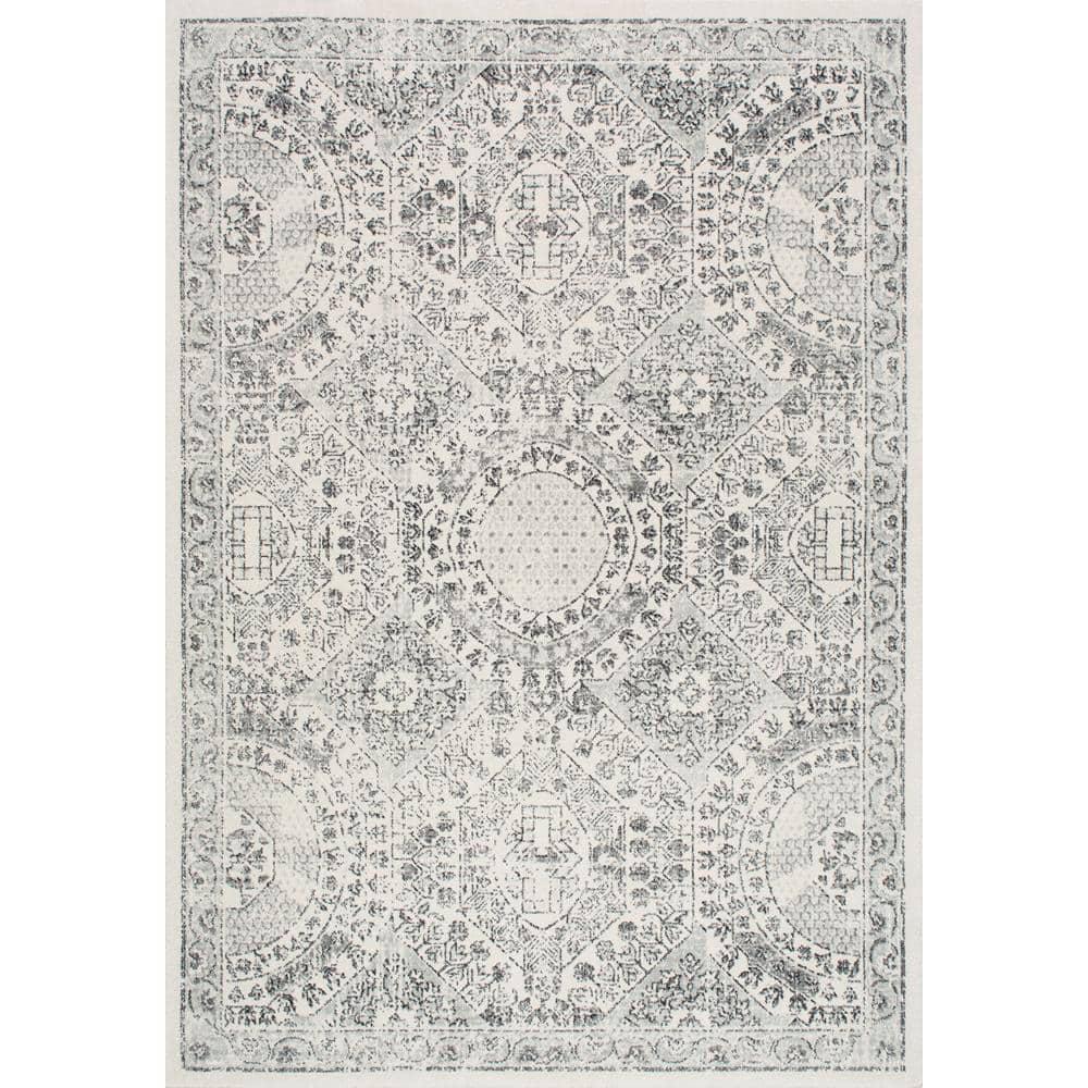 Nuloom Minta Medallion 10x13 Indoor Area Rug for Living Room Bedroom Dining Room Kitchen, Grey/Ivory