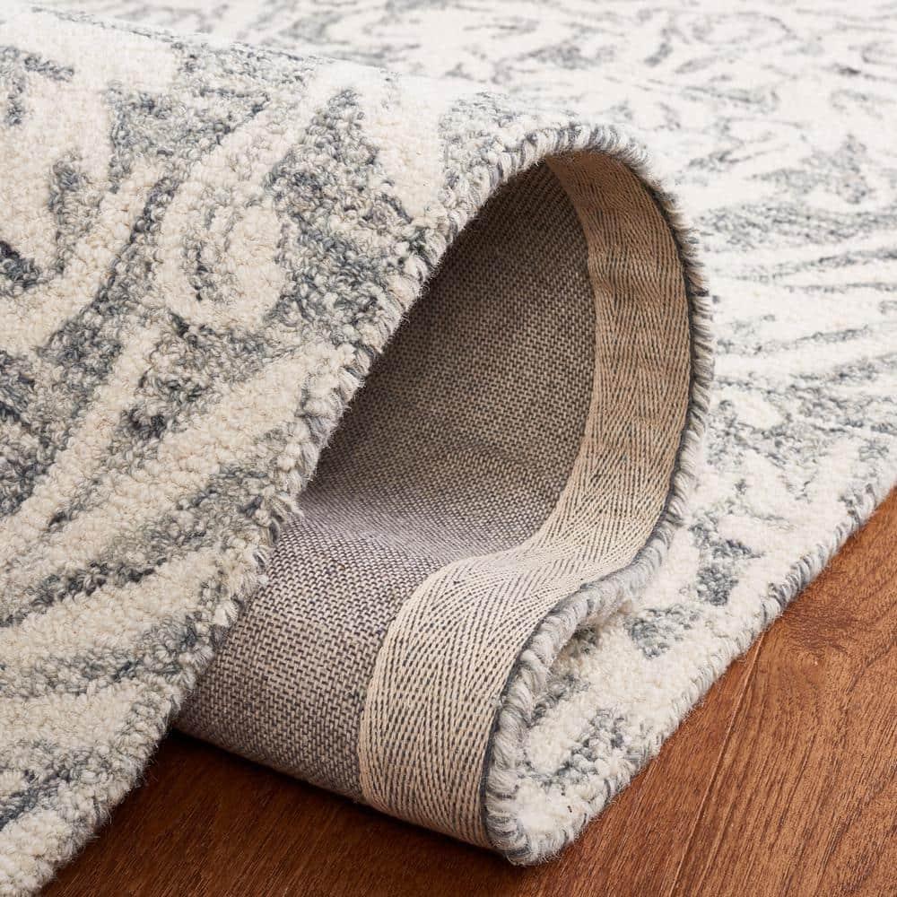 Abstract ABT204 Handmade Indoor Area Rug - Ivory/Grey - 6'x9' - Safavieh