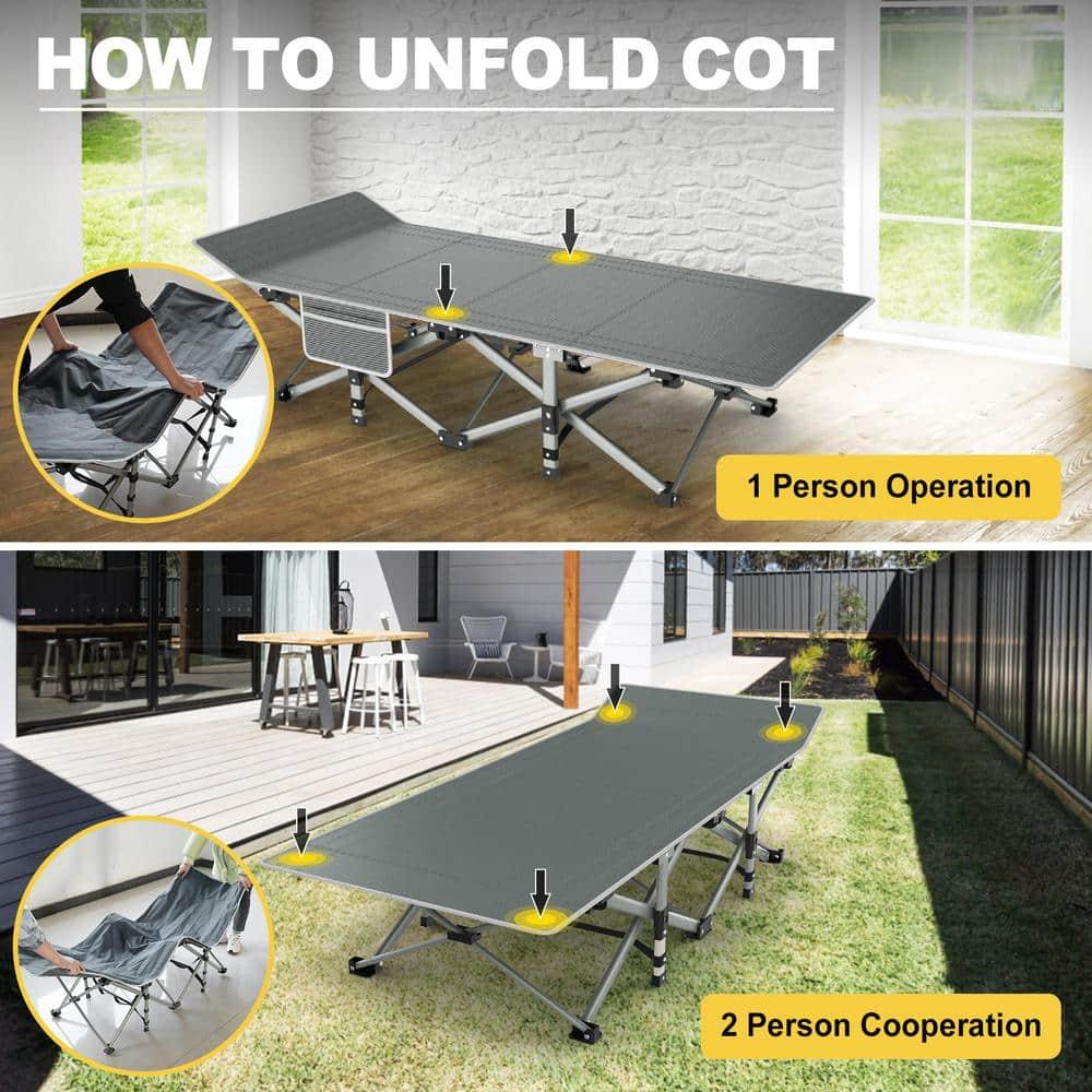 Suteck Folding Camping Cot Portable Outdoor Heavy Duty Sleeping Cot with Mattress and Carry Bag