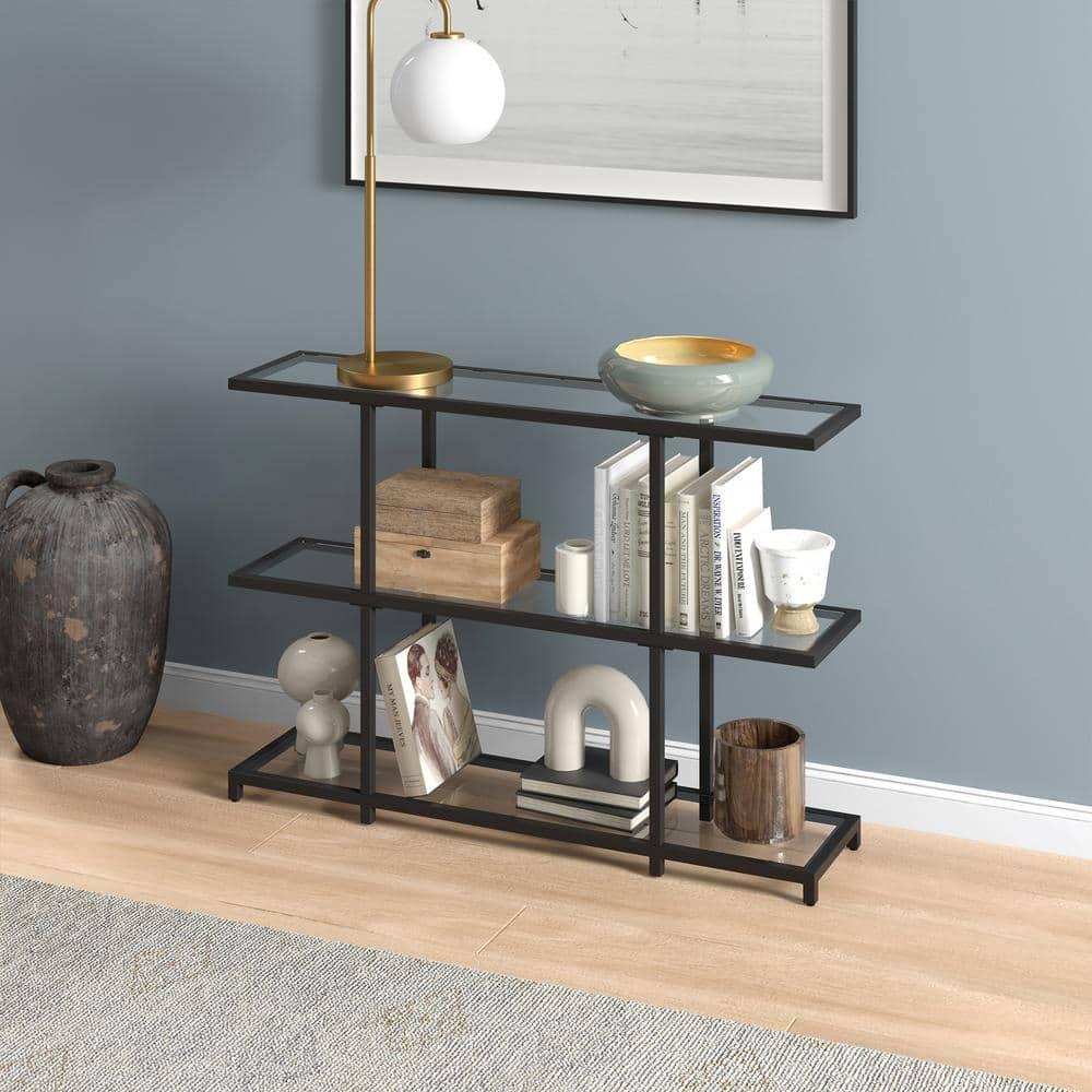Evelyn&Zoe Greenwich 42" Wide Rectangular Console Table, Blackened Bronze