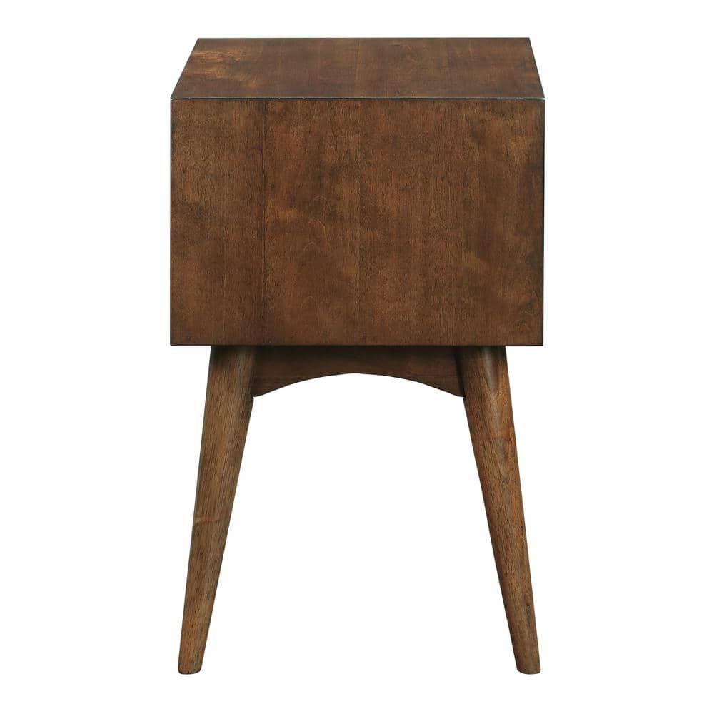 Copenhagen Wood Accent Table with Drawer in Walnut Finish
