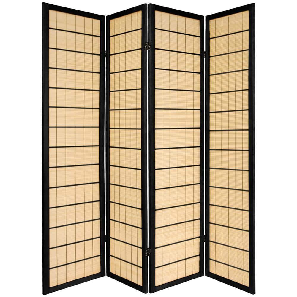 6 ft. Black 4-Panel Room Divider