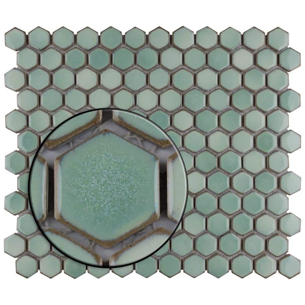 Hudson 1" Hex 11-7/8 " x 13-1/4 " Porcelain Mosaic Floor and Wall Tile