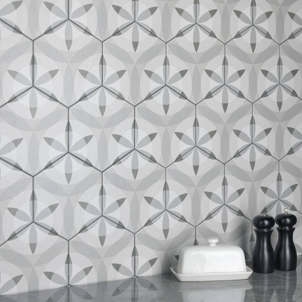 Hexatile 7"x 8" Porcelain Moroccan Wall & Floor Tile