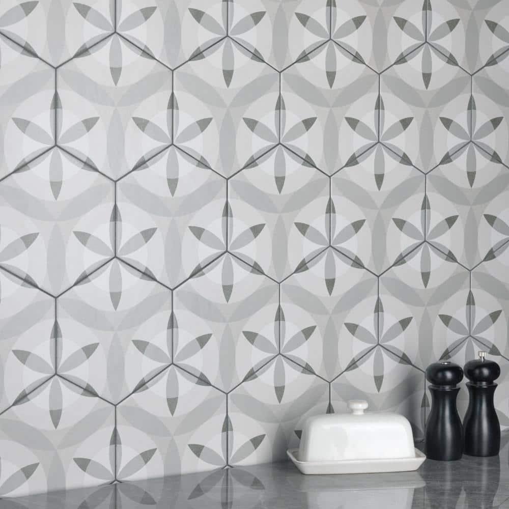 Hexatile 7"x 8" Porcelain Moroccan Wall & Floor Tile