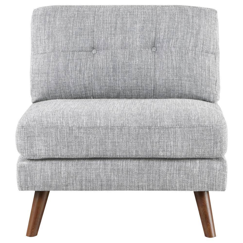 Churchill Button Tufted Armless Chair Grey