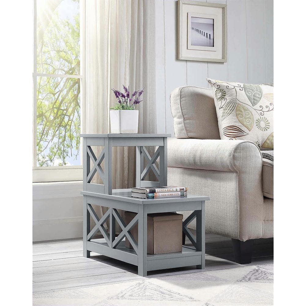 Convenience Concepts Oxford 2 Step Chairside End Table, Gray