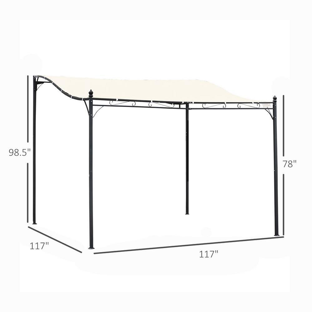CHENGGUHENGXIN 10' X 10' Steel Outdoor Pergola Gazebo, Patio Canopy With Weather-Resistant Fabric And Drainage Holes For Backyard Pool Deck Garden (Canopy)