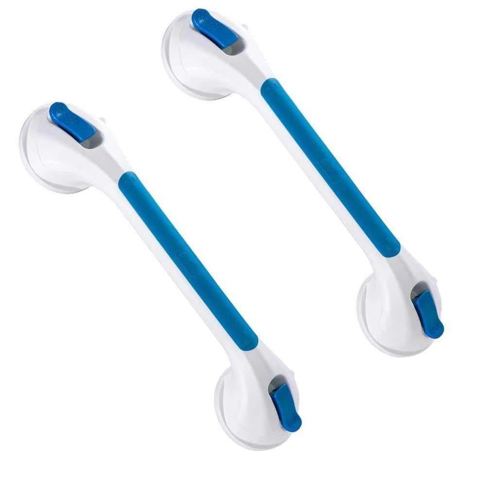 TAILI Shower Grab Bar 2 Pack Suction Grab Bars for Bathtubs and Showers, Heavy Duty Shower Handle Removable Bathroom Safety Grip for Seniors and Elderly, Shower Handrails No Drilling Waterproof, Blue