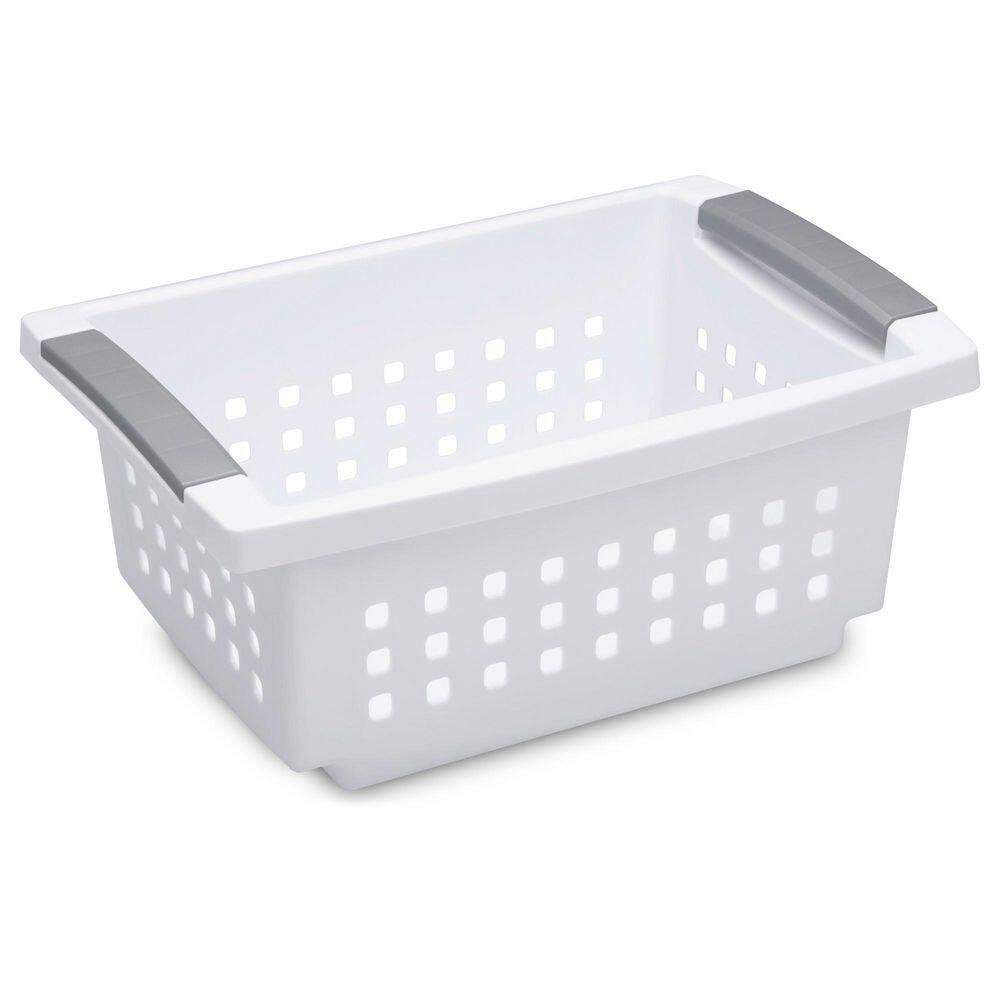 Sterilite Sterilite Small Stacking Basket, Stack Storage Bins, Organize Closets, Pantry, Bathroom or Classroom (Set of 8)
