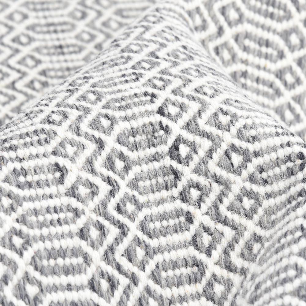 Slate Geometric Flat Woven Wool 9' x 12' Area Rug