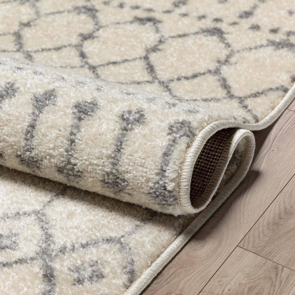 Mystic Colette Moroccan Trellis Ivory Grey Area Rug