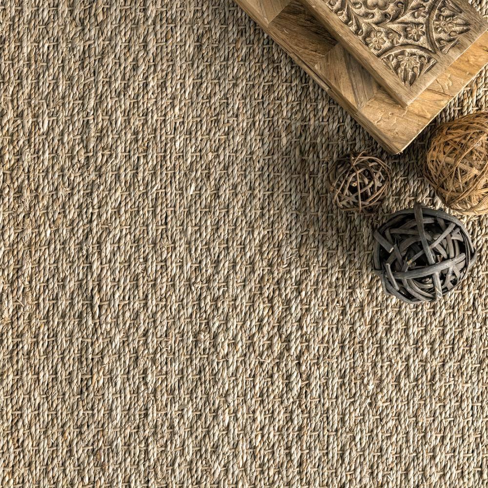 nuLOOM Elijah Farmhouse Seagrass Area Rug, 9' x 12', Black