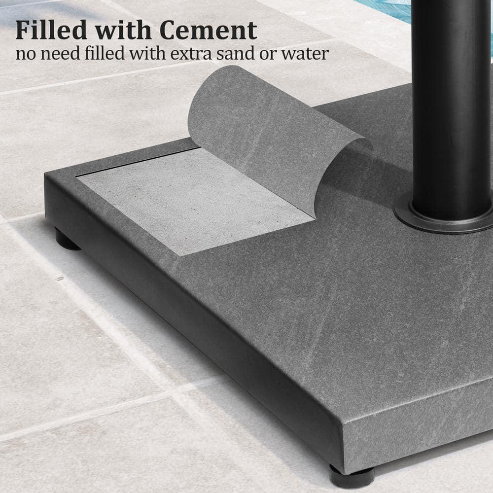 45lbs Patio Umbrella Base - Heavy Duty Outdoor Patio Market Umbrella Stand for Deck, Poolside, Balcony, Wind-Resistant Design, Grey