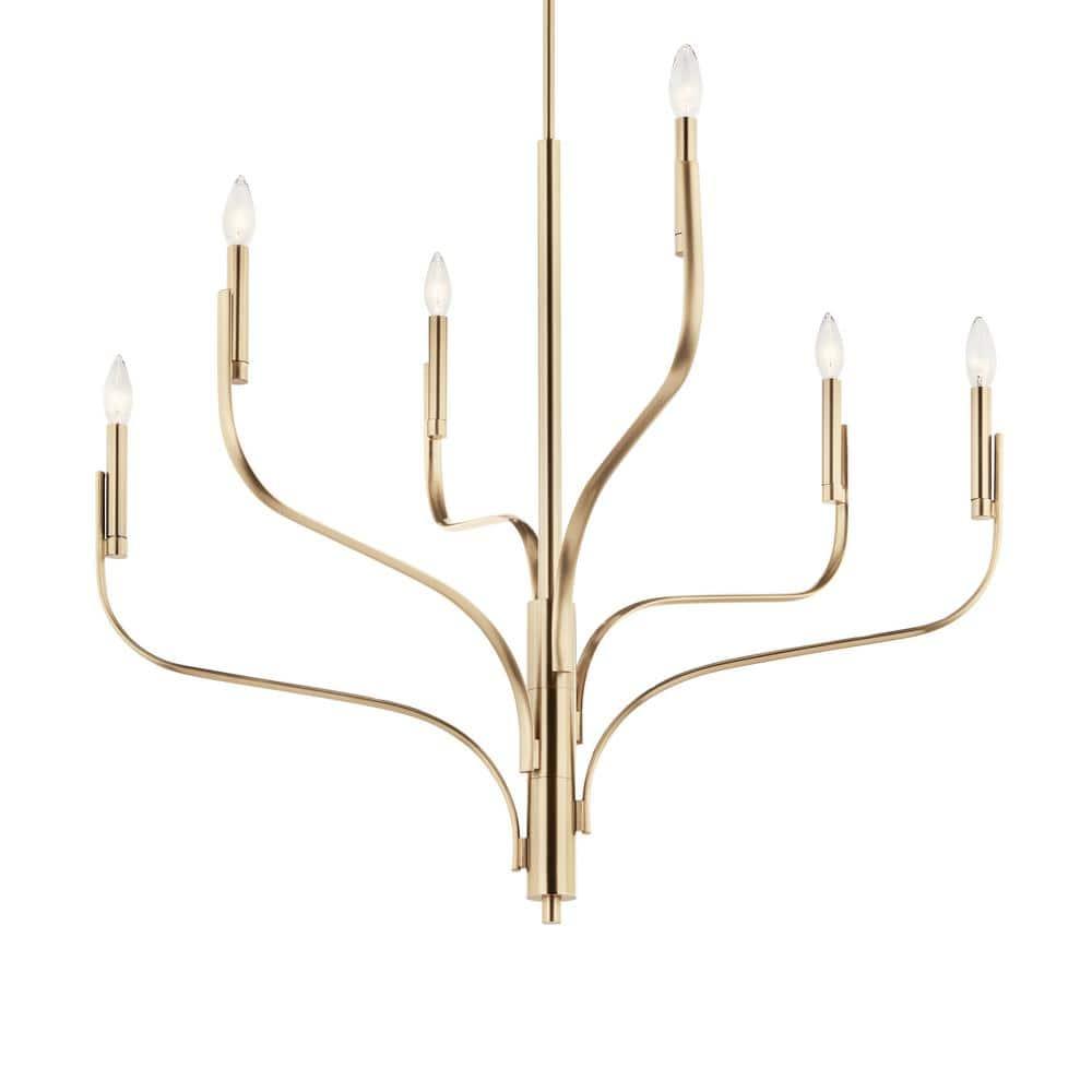52673CPZ-Kichler Lighting-Livadia - 6 Light Chandelier-33 Inches Tall and 36.25 Inches Wide-Champagne Bronze Finish