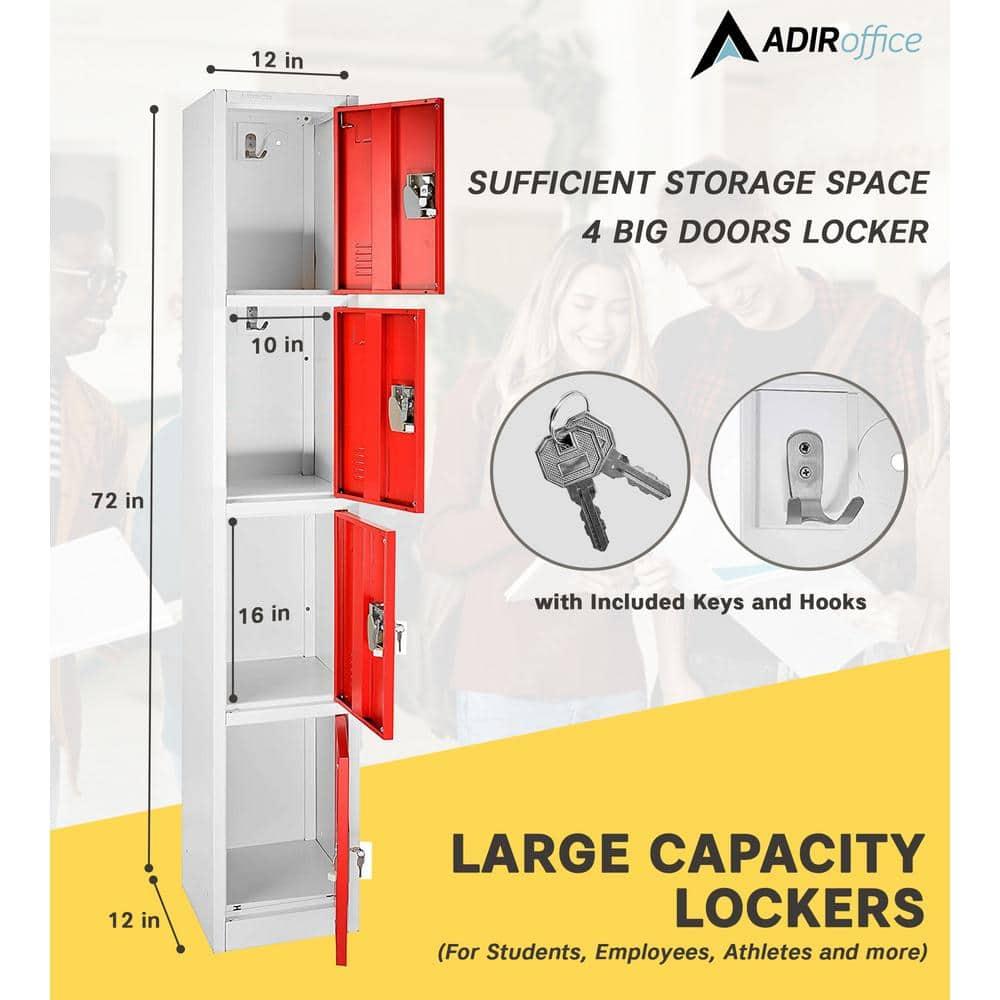 12'' Wide Steel 4-Tier School and Gym Locker