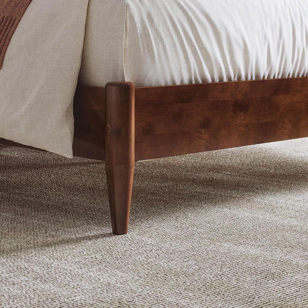 AFI Charlotte Full Solid Wood Low Profile Platform Bed, Walnut