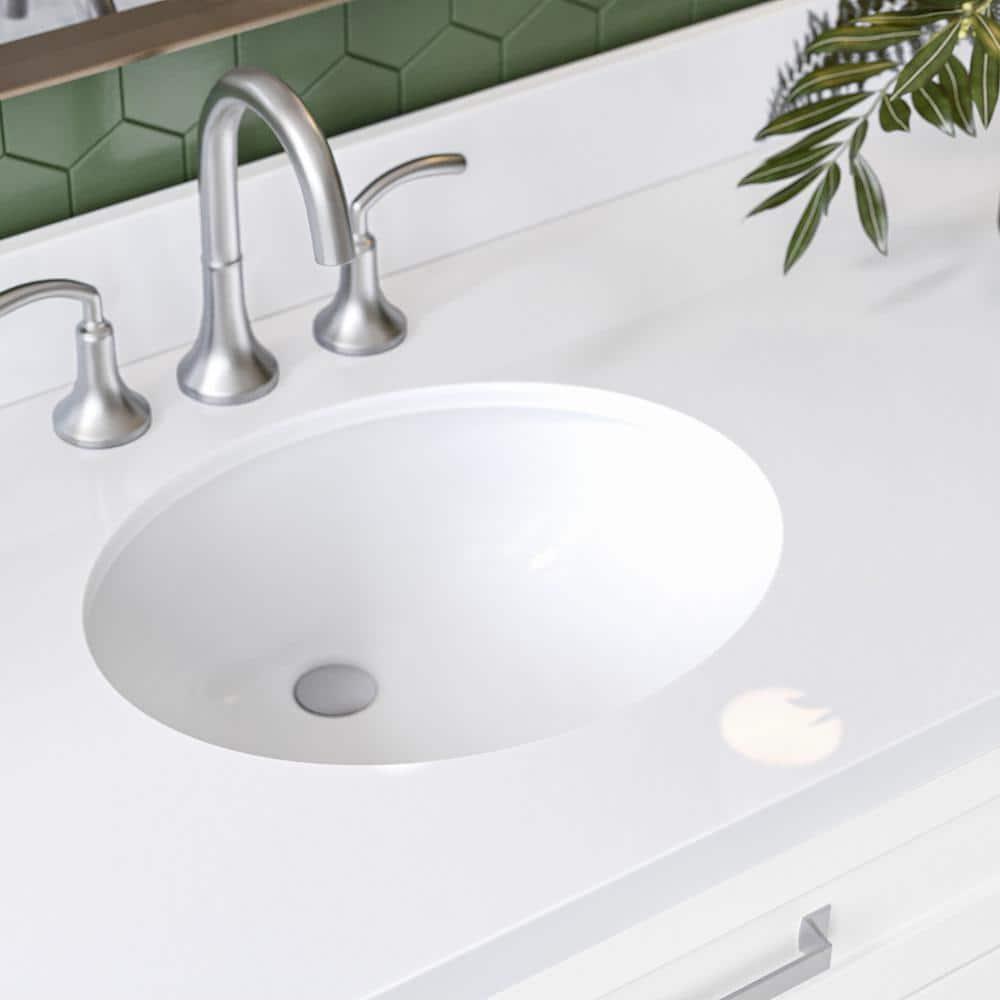 Ariel Monrow 67 Inch Single Oval Sink Bathroom Vanity With Pure White Quartz Countertop