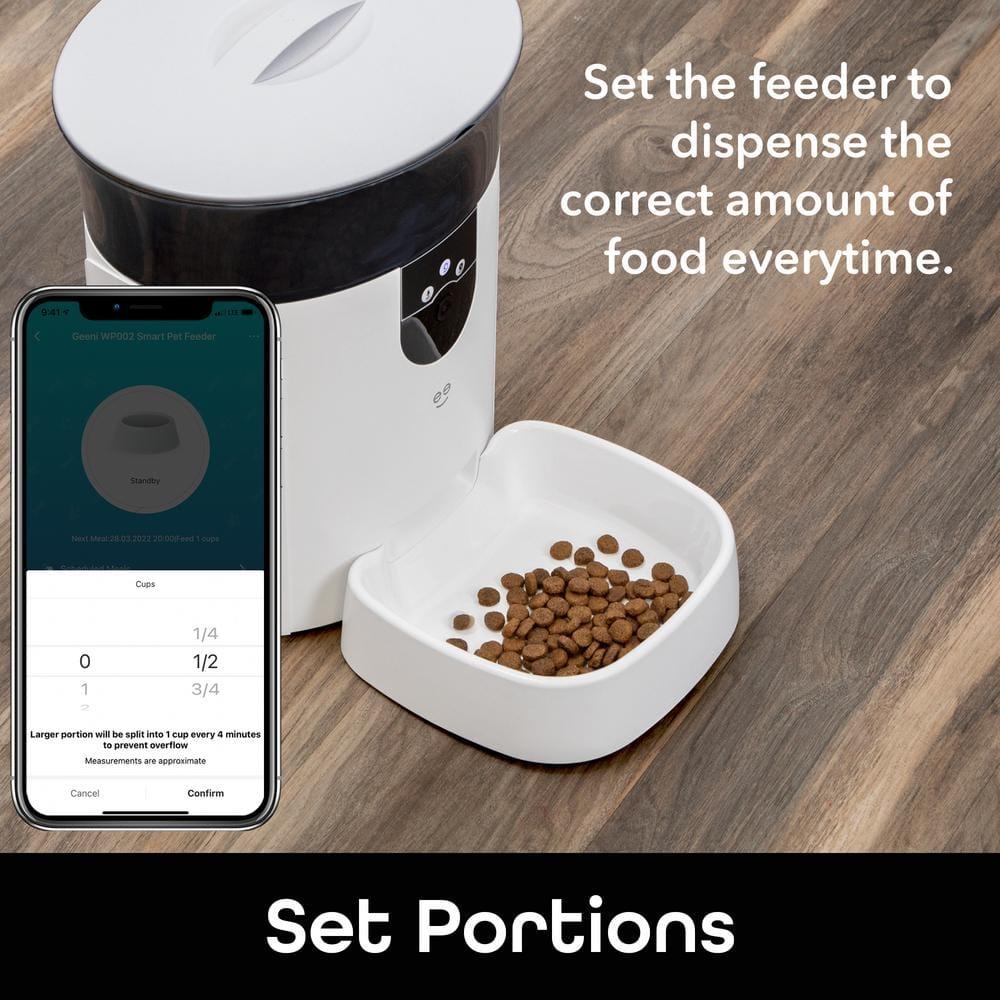 Geeni Pet Connect Feeder with Camera, 7 Liter Automatic Pet Dog & Cat Pet Feeder HD Camera