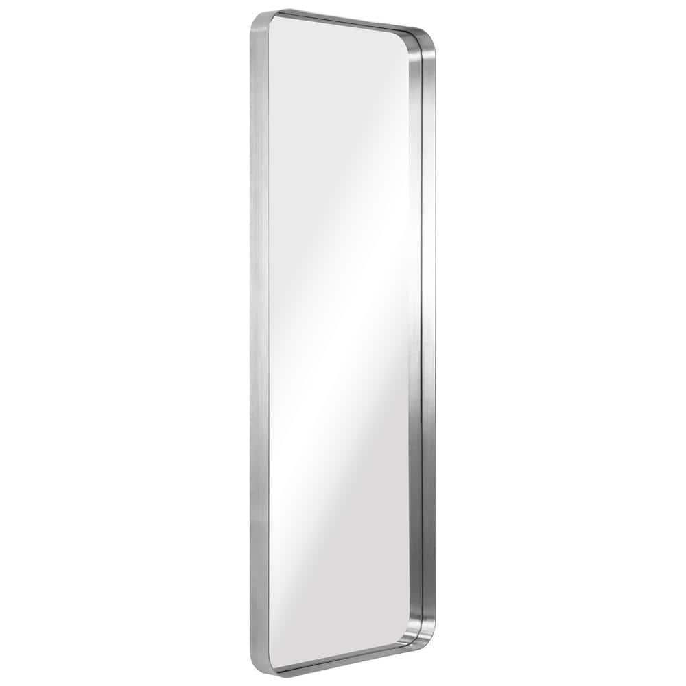 Empire Art Direct Ultra Brushed Silver Stainless Steel Frame Rectangle Wall Mirror, 18" x 48" x 2", Ready to Hang
