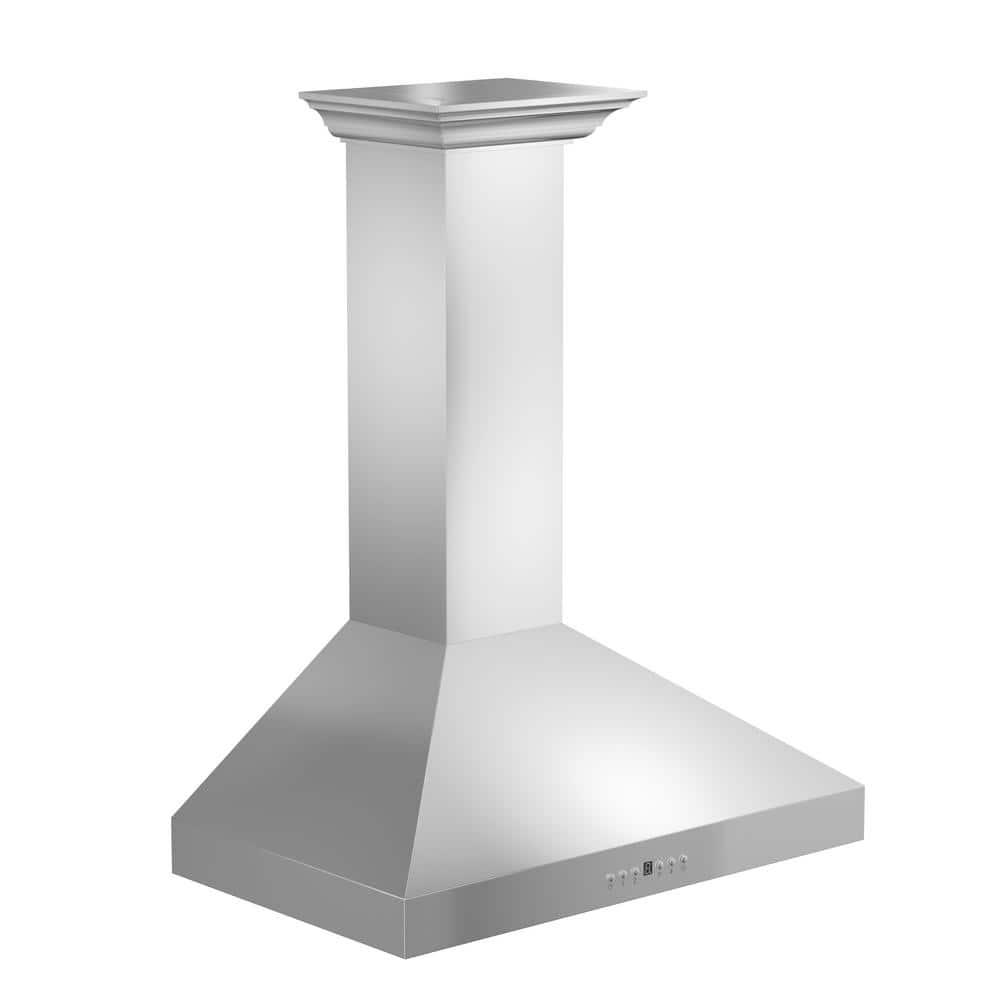 ZLINE ZLINE 36 in. Convertible Vent Convertible Vent Wall Mount Range Hood in Stainless Steel W/ Crown Molding (KL3CRN-36)