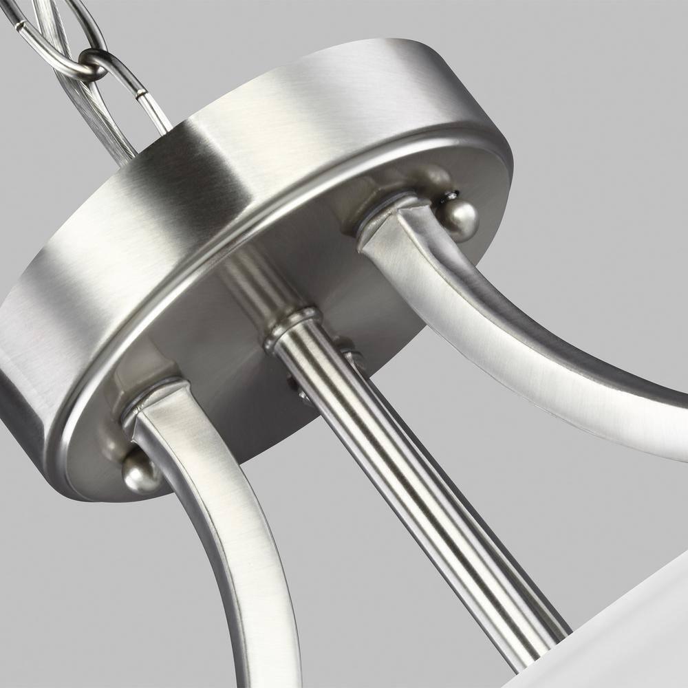 Generation Lighting Geary 2 -Light Brushed Nickel Transitional Etched glass Bowl Small Hanging Convertible pendant/Semi-flush
