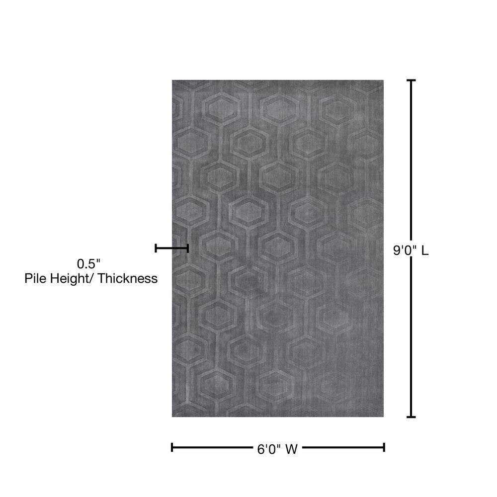 Nuloom Ambrose Geometric 6x9 Wool Indoor Area Rug for Living Room Bedroom Dining Room Kitchen, Grey