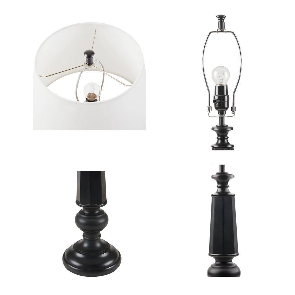 Landsdown Black Faceted Table Lamp 24.25" H