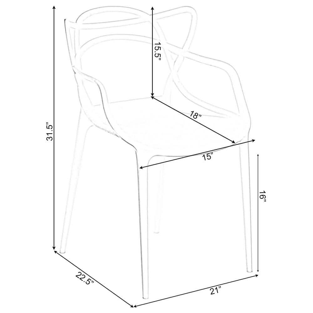 Gray High Back Plastic Molded Arm Chair