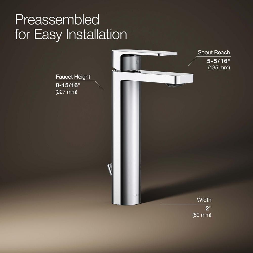 Parallel™ Tall Single-Handle Bathroom Sink Faucet, Single-Hole Faucet with Pop-Up Drain, 1.2 GPM