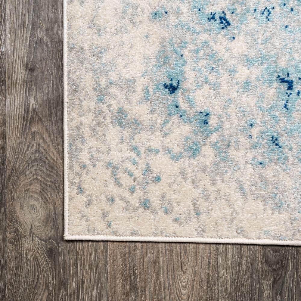 JONATHAN Y Dune Modern Abstract Cream/Blue 2 ft. x 8 ft. Runner Rug