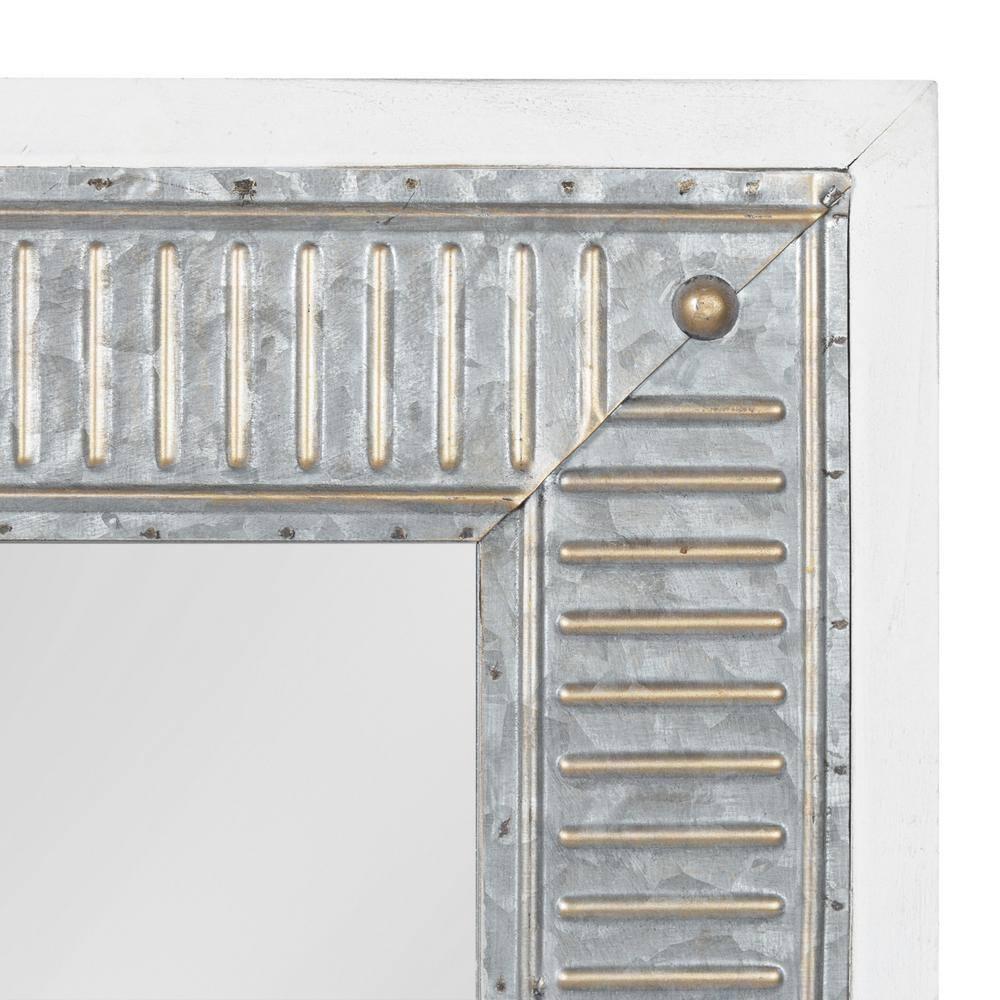 20" x 29.7" Deely Rectangle Wall Mirror White - Kate & Laurel All Things Decor: Modern Style, No Assembly, Wood Frame