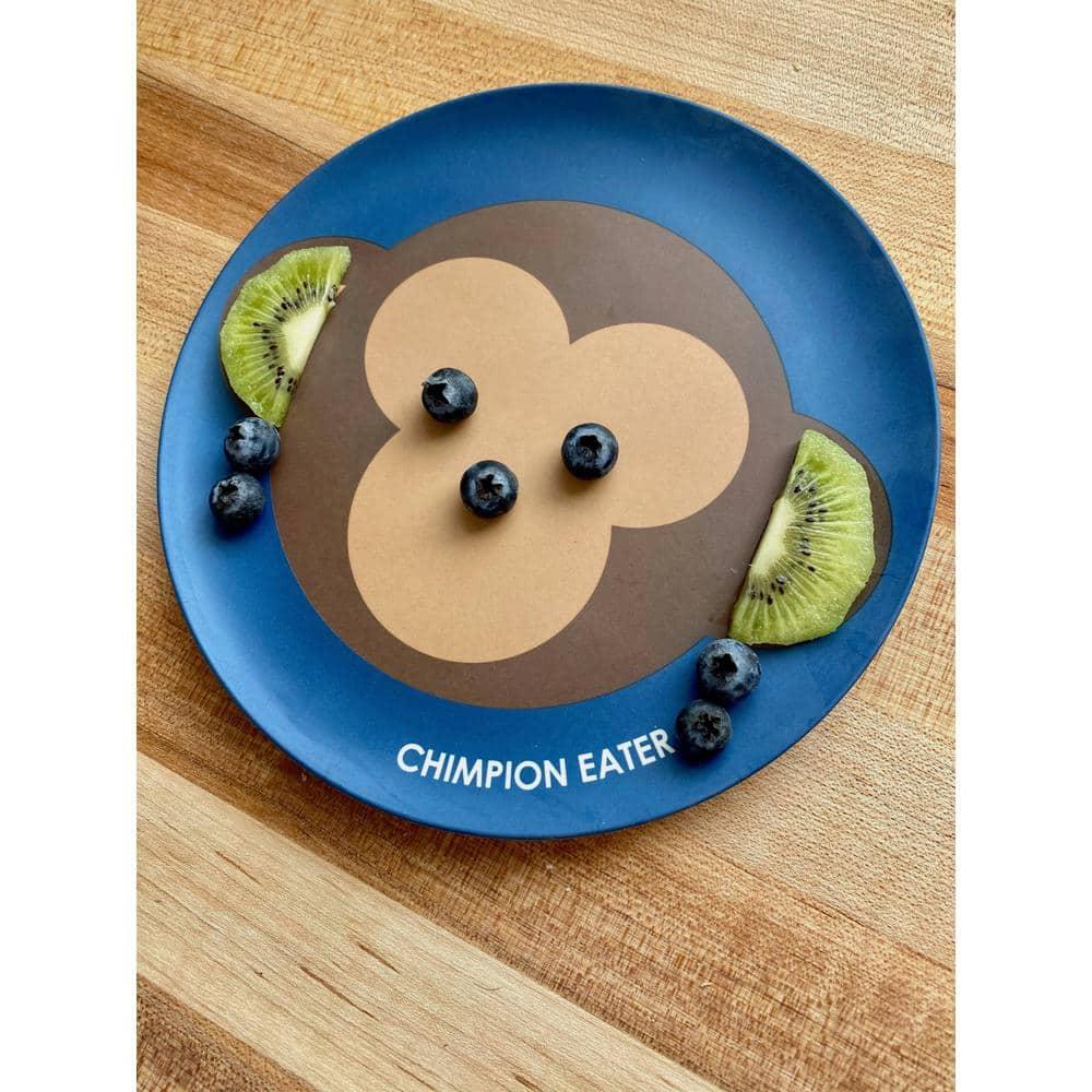 Red Rover 7" 4pk Bamboo Kids' Animal Plates: Toddler & Baby Dinnerware, Dishwasher-Safe, Off-White, Animal Theme