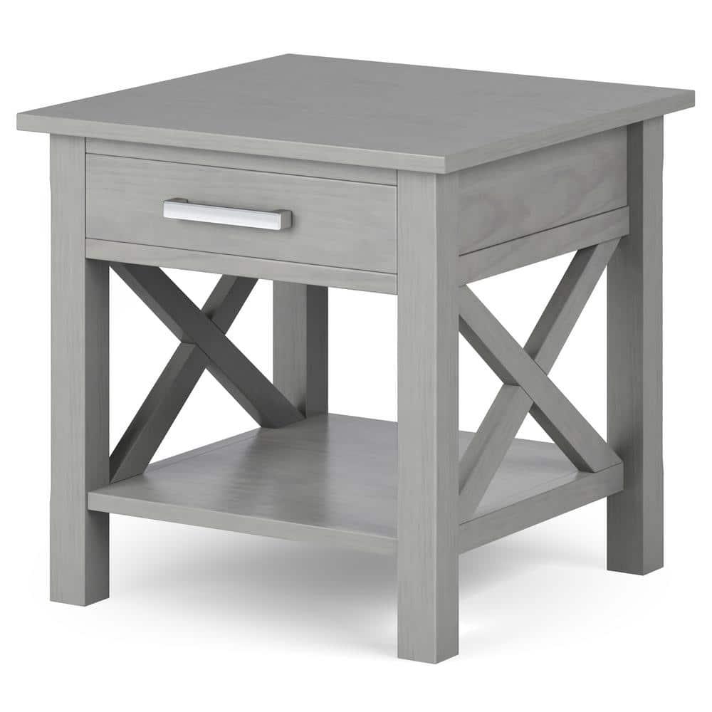 Simpli Home Kitchener 21"W Solid Mango Wood Square End Table with Storage Drawer