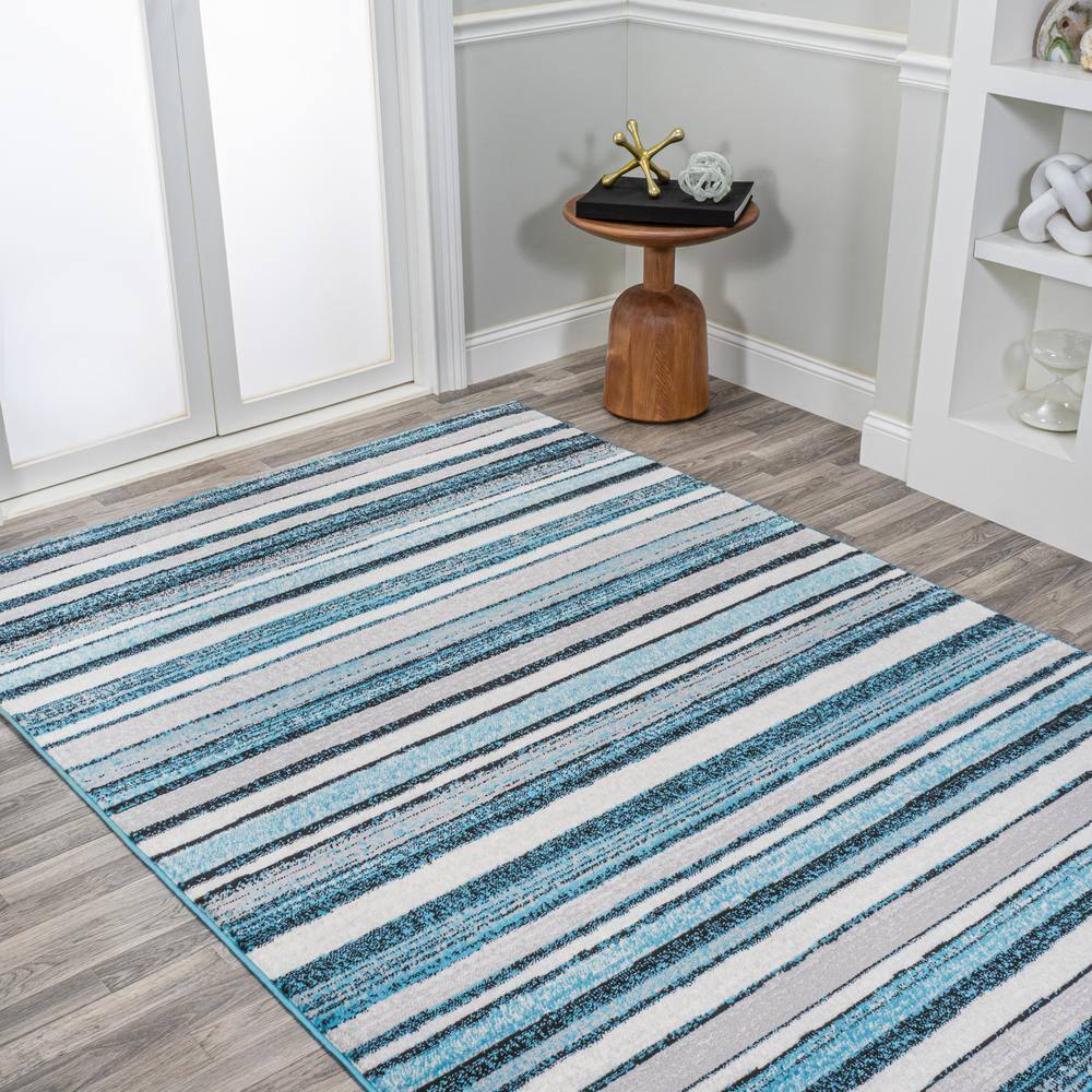 3' x 5' Magnolia Beach Strie' Striped Area Rug, Blue/Navy - JONATHAN Y