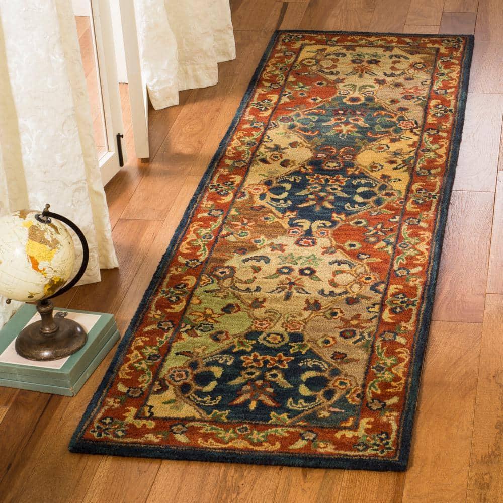 Heritage HG911 Hand Tufted Runner Rug - Multi/Burgundy - 2'3"x12' - Safavieh.