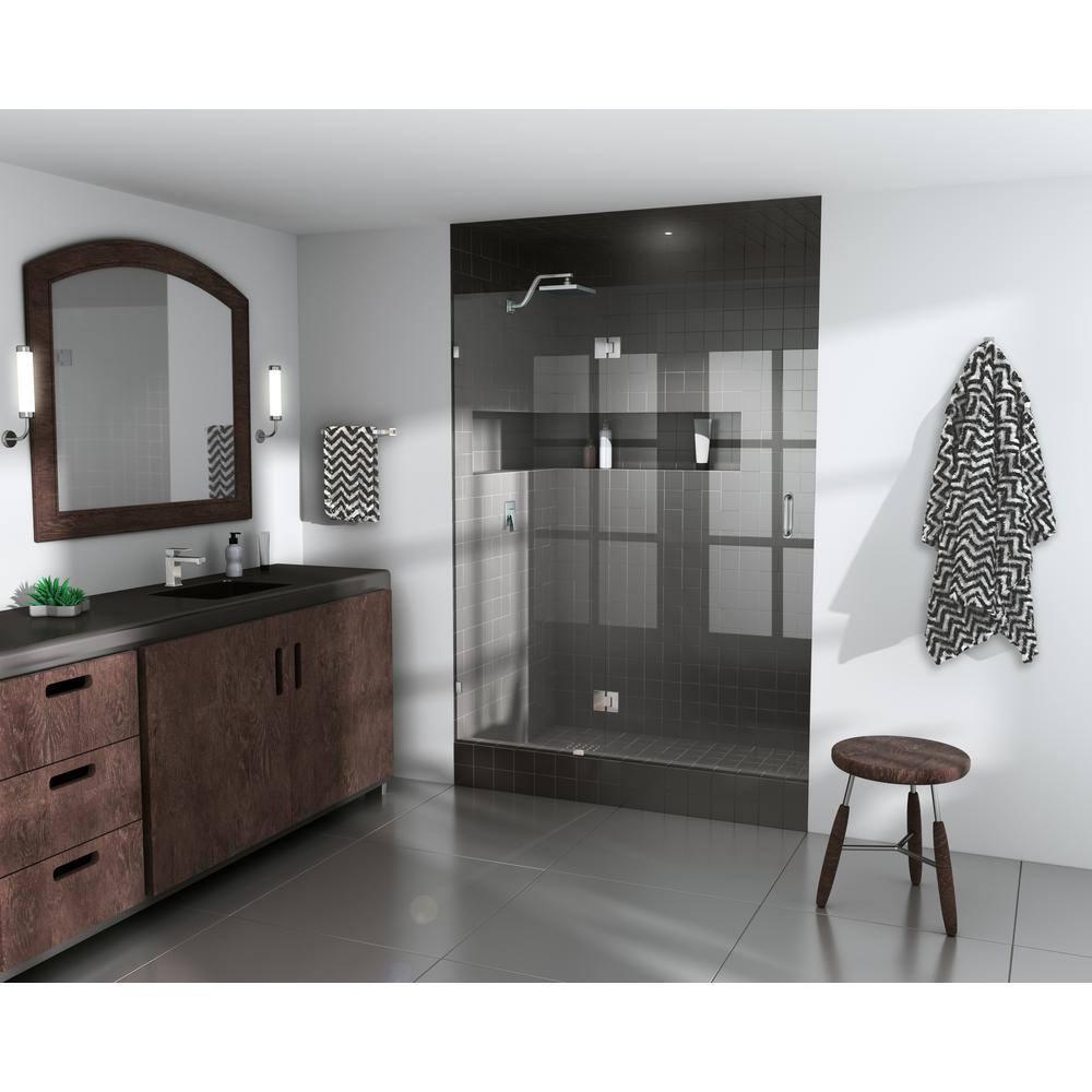 Halo 52.25 in. x 78 in. Frameless Glass Hinge Shower Door