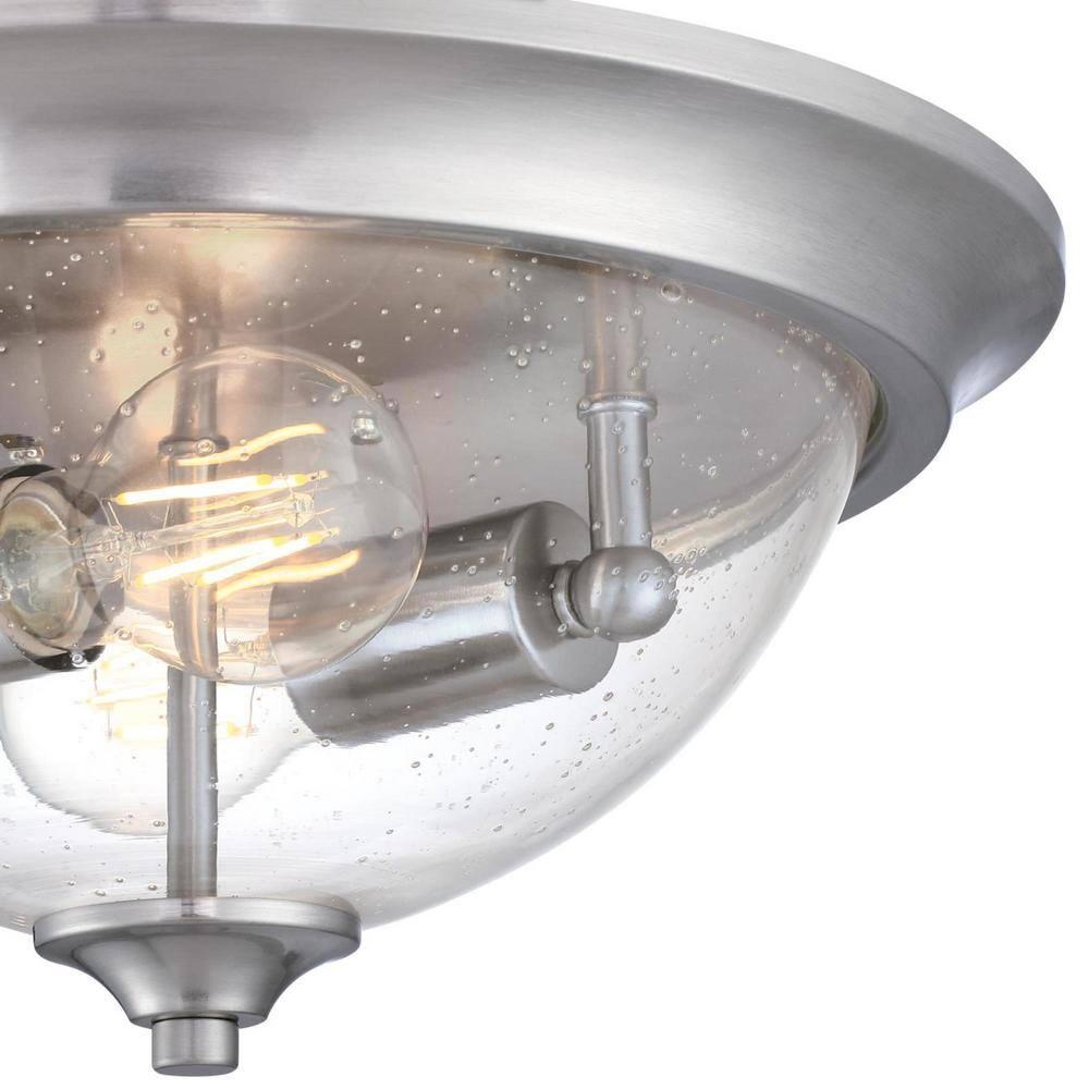 Westinghouse Lighting 6115900 13 in. Basset Two Light Indoor Flush Mount Fixture, Brushed Nickel