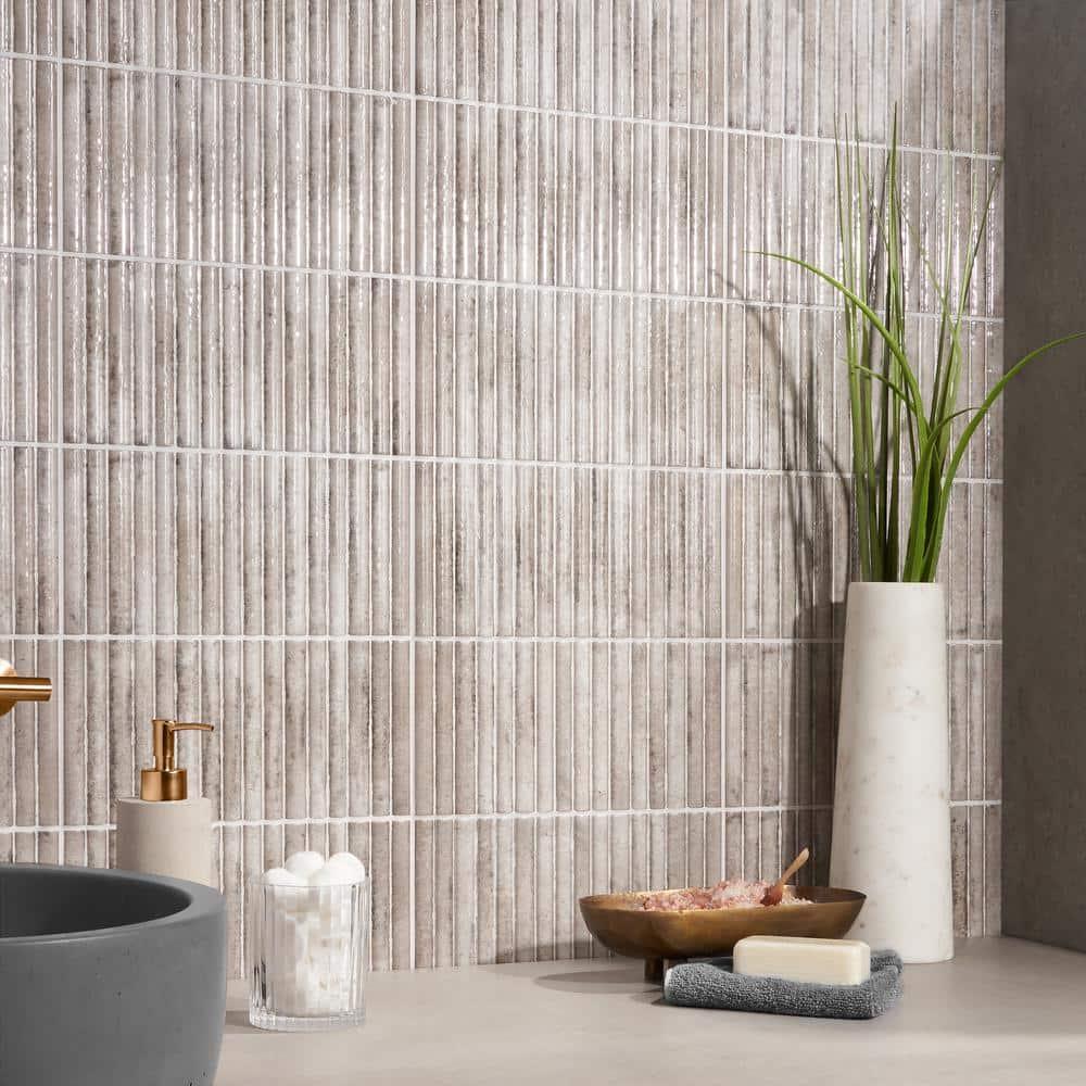 Canu 5.9 In. x 11.81 In. Polished Fluted Ceramic Subway Wall Tile (9.68 Sq. Ft. / Case)