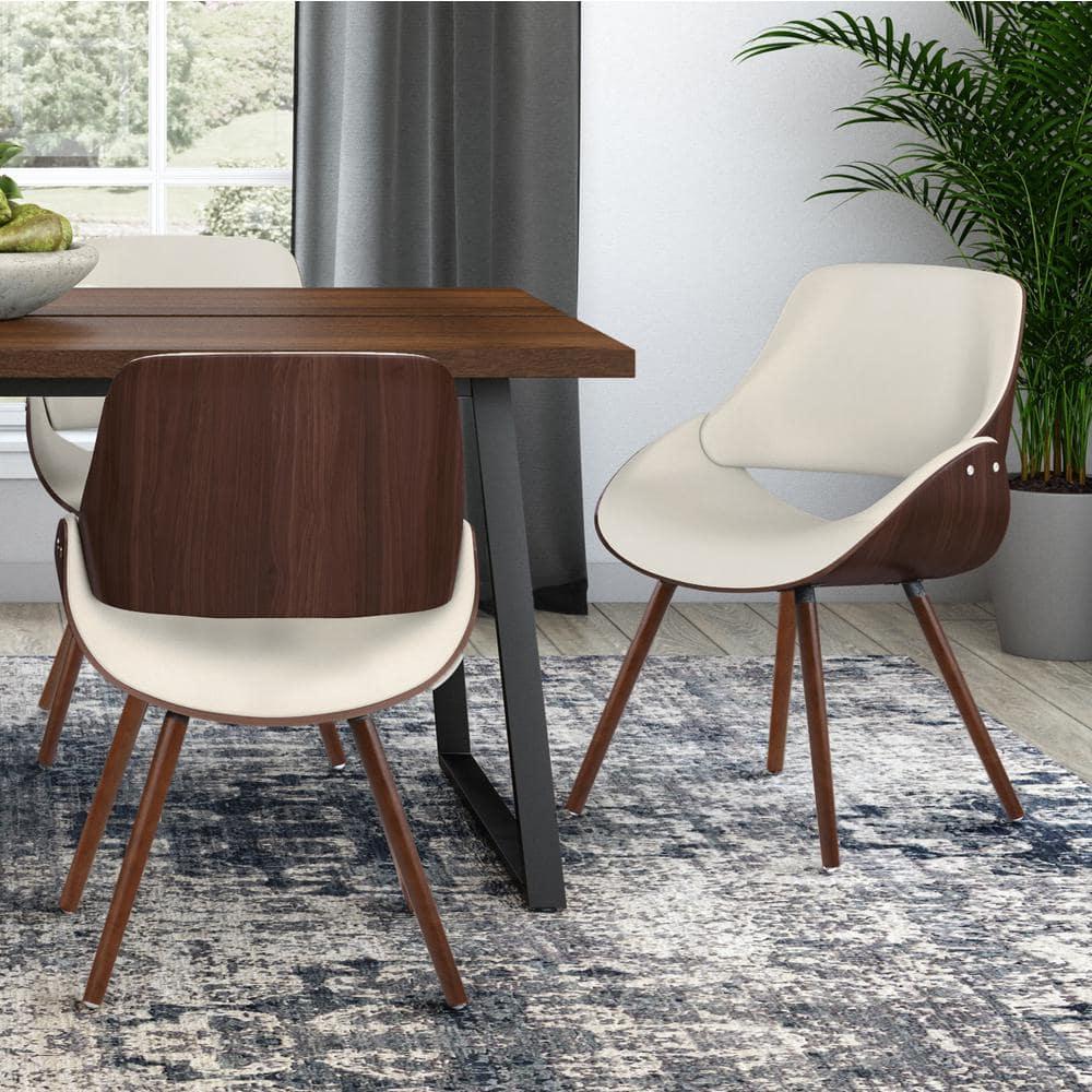 Simpli Home Malden Upholstered Dining Chair with Ergonomic Solid Wood Frame and Mid-Century Modern Style