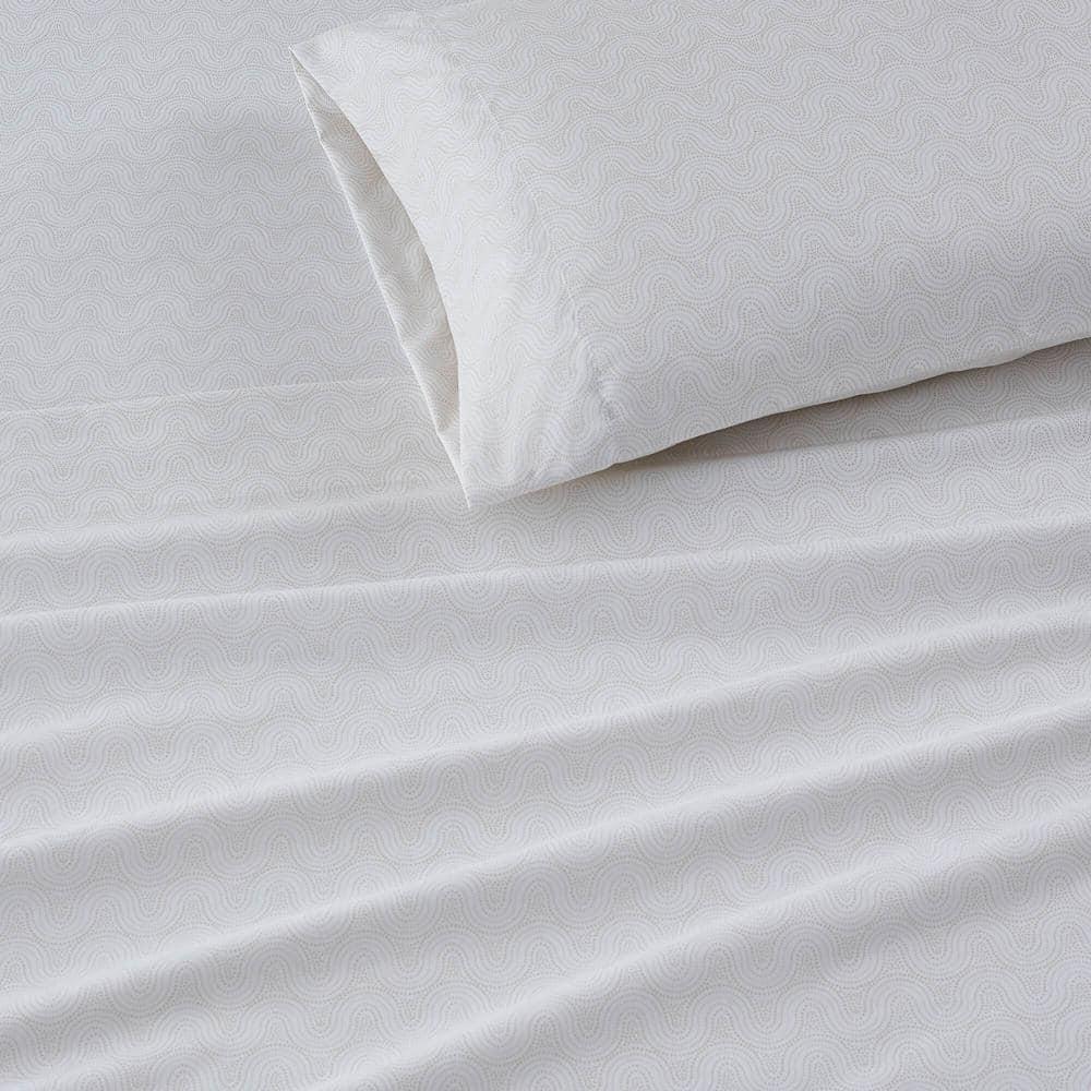 Intelligent Design Queen Print Microfiber All Season Soft Wrinkle Free Sheet Set Beige: Machine Washable, Elastic Fitted Sheet, OEKO-TEX Certified