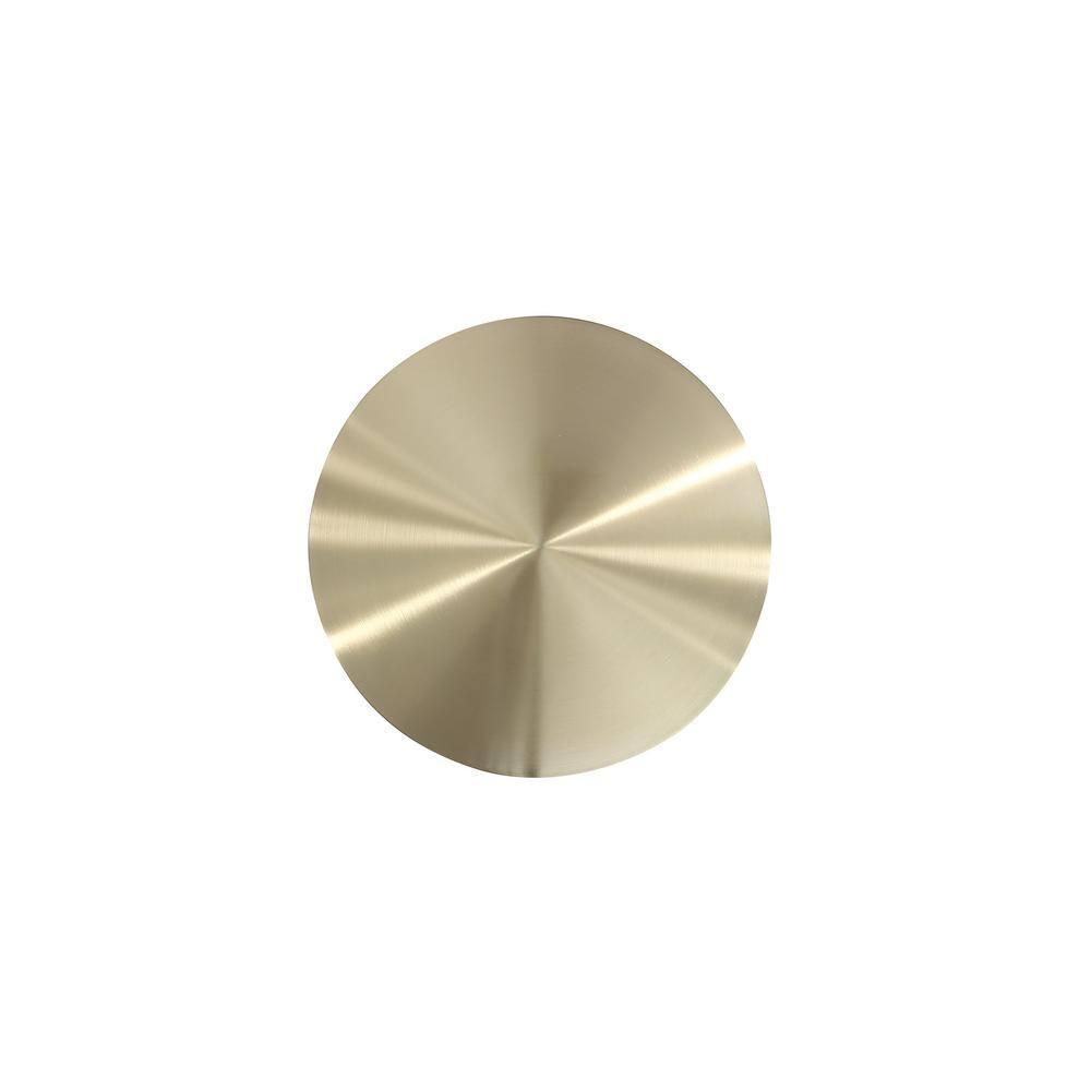 Manhattan Comfort Set of 2 Anderson Leatherette Upholstered End Tables with Gold Tabletop Green: Round, No Assembly, Stainless Steel Frame