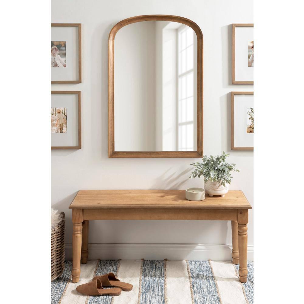 24"x36" Hatherleigh Basket Arch Wall Mirror Rustic Brown - Kate & Laurel All Things Decor: Modern Farmhouse Design, No Assembly Required