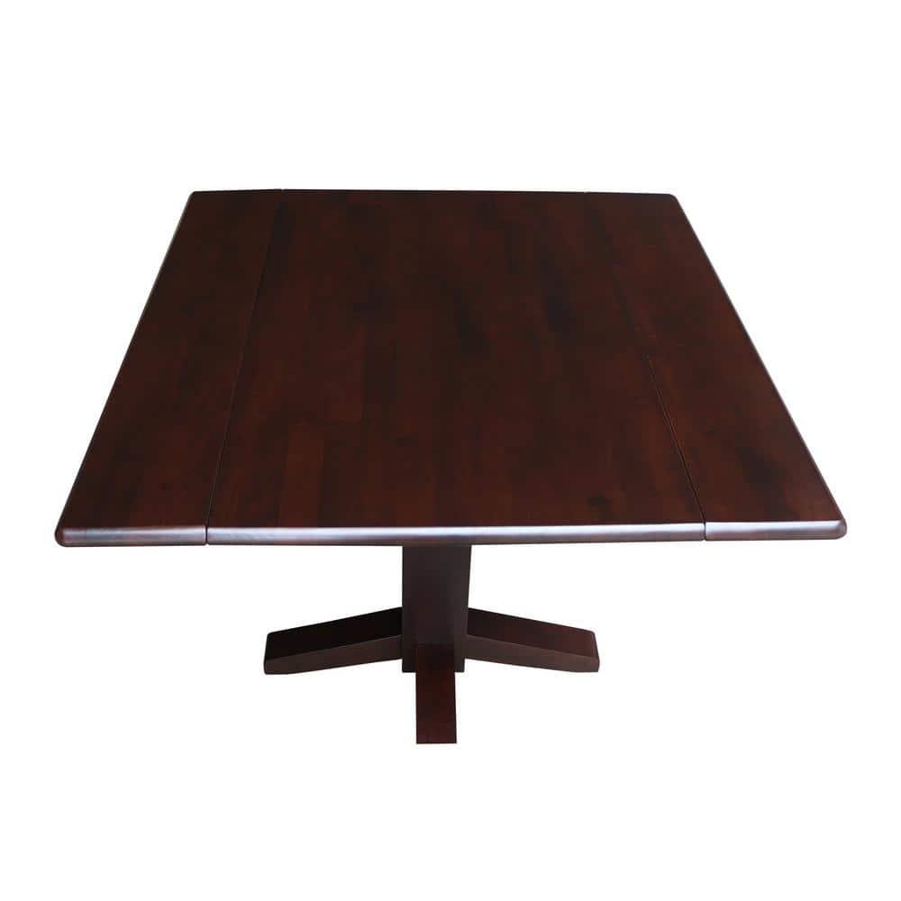 36" Sanders Square Dual Dining Table Rich Mocha - International Concepts: Solid Wood, 4-Seater Kitchen Table