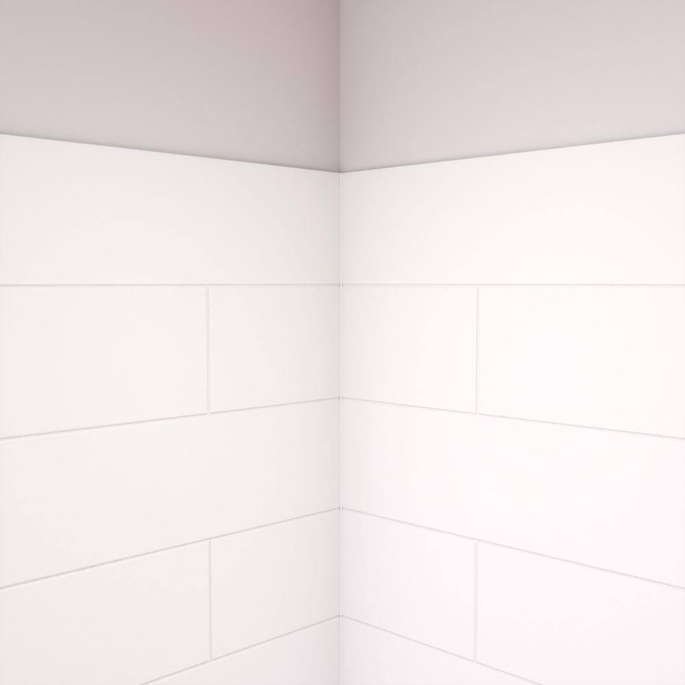 DreamLine DreamStone 36 in. D x 36 in. W Base and Wall Kit in White Modern Subway Pattern