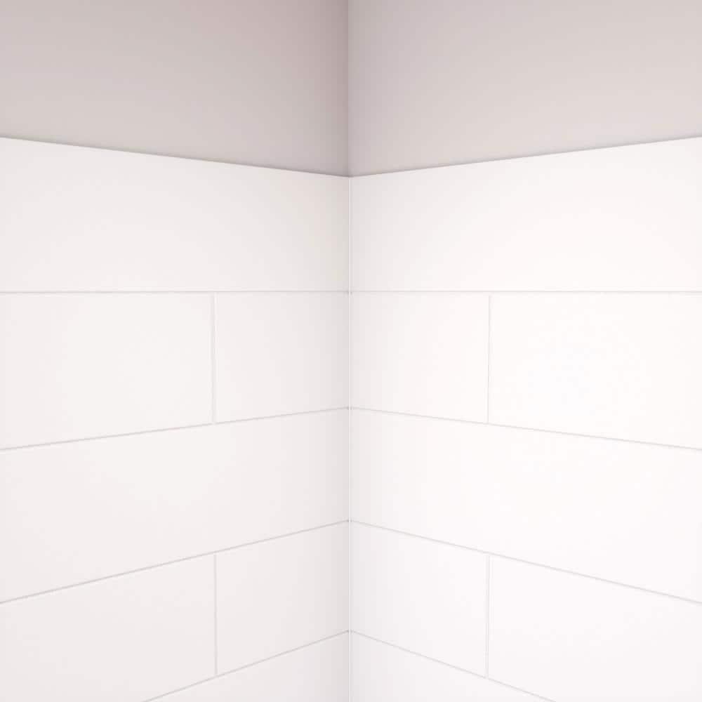 DreamLine DreamLine DreamStone 36 in. D x 36 in. W Base and Wall Kit in White Modern Subway Pattern BWDS36362MC0001