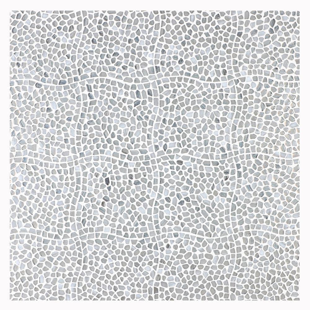 Fractal Pebble 11.88 in. x 11.88 in. Polished Glass Wall Mosaic Tile (0.98 Sq. Ft. / Each)
